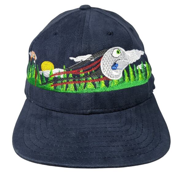 New Era Other - New Era Fitted Baseball Hat Blue 7 1/2 Embroidered Vent Holes Vintage USA